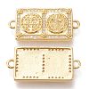 Brass Micro Pave Clear Cubic Zirconia Links Connectors ZIRC-I044-04A-2
