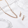 1 Set Iron Jewerly Sets. Rhinestone Necklace & Stud Earring Sets SJEW-LP0001-32KCG-3