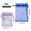 100Pcs 2 Style Gold Stamping Butterfly Rectangle Organza Gift Bags OP-KS0001-01-3