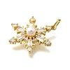 Brass Micro Pave Cubic Zirconia with ABS imitation pearl Pendants KK-D295-25G-2