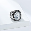 304 Stainless Steel with Natural Howlite Finger Rings for Men FS-WG44E14-10-2