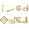 16Pcs 4 Style Brass Stud Earring Findings KK-BBC0003-30-1