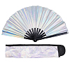 Laser PVC Plastic & Oxford Cloth Fan with Fan Bags AJEW-WH20022-90-7