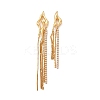 Clear Cubic Zirconia Star Chandelier Earrings LS-EJEW-P221-32G-1