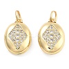 Brass Pave Clear Cubic Zirconia Pendants KK-U009-11A-G-1