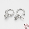 Rhodium Plated 925 Sterling Silver Micro Pave Cubic Zirconia Twister Clasps STER-M082-01B-3