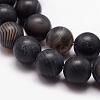 Natural Black Agate Bead Strands G-K166-12-10mm-03-3