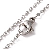 Non-Tarnish 304 Stainless Steel Heart Skeleton Key Pendant Necklace for Women LS-STAS-E154-17P-4