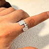 Bat Hammered 304 Stainless Steel Cuff Rings RJEW-S626-03P-1