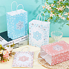 32Pcs 4 Colors Christmas Snowflake Printed Paper Storage Tote Bags ABAG-BC0001-65-4