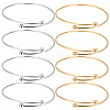 10Pcs 2 Colors Adjustable 304 Stainless Steel Wire Cuff Bangle Making MAK-BBC0001-14-1