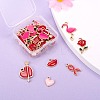 36Pcs 6 Style Valentine's Day Alloy Enamel Pendants ENAM-LS0001-72-5