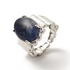 Natural Sodalite Oval Open Cuff Ring RJEW-P082-03P-15-2