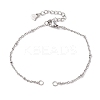 2Pcs 2 Colors 304 Stainless Steel Satellite Chain Bracelet Making AJEW-JB01277-2