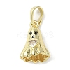 Halloween Theme Brass Micro Pave Cubic Zirconia Pendants LS-KK-L248-05G-01-1