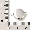 Brass Pave Natural White Shell Flat Round Connector Charms KK-K388-79P-3