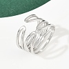 304 Stainless Steel Adjustable Open Cuff Rings for Women RJEW-K299-02P-2