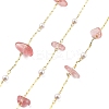 Cherry Quartz Glass  & Glass Link Chains CHC-K014-12G-06-1