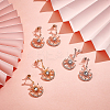 3 Pairs 3 Colors Crystal Rhinestone Sun with Moon Dangle Stud Earrings EJEW-AN0001-72-7