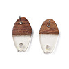 Transparent Resin & Walnut Wood Stud Earring Findings MAK-N032-010A-A03-4