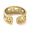 Ion Plating(IP) 304 Stainless Steel Open Cuff Ring for Women RJEW-F166-13G-01-3