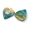 304 Stainless Steel Resin Pendants STAS-F352-07A-01-2