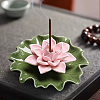 Lotus Leaf & Lotus Flower Porcelain Incense Burners DJEW-CN0001-38C-4
