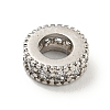 Brass Cubic Zirconia Spacer Beads KKB-L215-014P-1