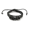 PU Imitation Leather Cord Triple Layer Multi-strand Bracelets BJEW-P329-05A-EB-1