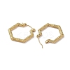 Texture Hexagon 201 Stainless Steel Half Hoop Earrings for Women EJEW-G385-14G-2