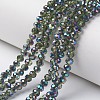 Electroplate Transparent Glass Beads Strands EGLA-A034-T6mm-Q17-1