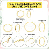24Pcs 3 Styles Brass Textured Hoop Earrings EJEW-SC0010-89G-2
