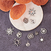 100Pcs 10 Styles Tibetan Style Alloy Charms TIBEP-CJ0001-59-5