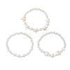3Pcs ABS Plastic Imitation Pearl Beads Stretch Bracelets for Women BJEW-JB11869-2