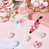 20Pcs 5 Colors Luminous Polymer Clay Rhinestone Flower Beads RESI-SC0005-56-4