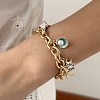 Beach Style Alloy Enamel & Plastic Pearl Charm Bracelets WG5E974-05-2