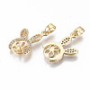 Brass Micro Pave Clear Cubic Zirconia Peg Bails Pendants KK-T062-15G-NF-2