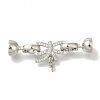 Brass Micro Pave Clear Cubic Zirconia Fold Over Clasps KK-K389-027P-1