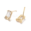 Brass Clear Cubic Zirconia Stud Earring Findings LS-KK-A238-01C-G-2