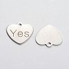 Non-Tarnish 201 Stainless Steel Heart Pendants STAS-L165-C27-2