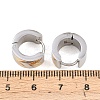 Two Tone 304 Stainless Steel Stripe Hoop Earrings EJEW-L307-04GP-02-5