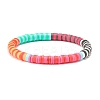 Handmade Polymer Clay Heishi Beaded Stretch Bracelet BJEW-JB07605-1