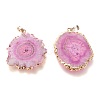 Dyed Natural Druzy Solar Quartz Crystal Pendants G-F693-01C-G-2