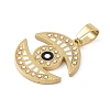 Ion Plating(IP) 304 Stainless Steel Enamel Rhinestone Pendants STAS-Q325-03G-G-2