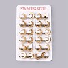 304 Stainless Steel Huggie Hoop Earrings EJEW-O087-09A-3