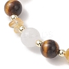 Natural Citrine & Tiger Eye & White Jade Beads Stretch Bracelets for Women BJEW-JB13186-3