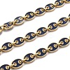 Golden Plated Alloy Enameled Coffee Bean Links Chains LCHA-H004-01G-B-1