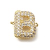 Brass Micro Pave Cubic Zirconia Letter Links KK-I717-04B-1