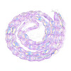 Transparency Electroplate Glass Beads Strands GLAA-T023-40A-04-2