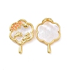 Natural Shell Brass Pendants KK-I663-17G-1